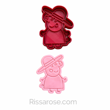 Load image into Gallery viewer, Pig Cookie Cutter Stamp Peppa George