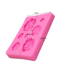 Load image into Gallery viewer, 7 assorted roses silicone cake fondant sugarcraft soap floral theme