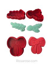 Load image into Gallery viewer, Christmas wreath Cookie Cutter Stamp Pine leaf Holly leaf Christmas bow