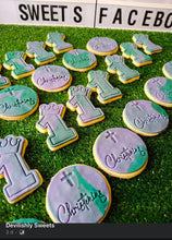 Load image into Gallery viewer, christening cross cookie stamp fondant embosser christening cookie personalised stamp gift