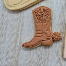 Load image into Gallery viewer, cowboy theme cookie cutter boot hat star leather