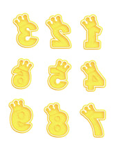 Load image into Gallery viewer, crown number cutter and embosser - prince/princess birthday cookie 1-9