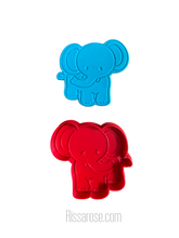 Load image into Gallery viewer, safari theme animals cookie cutter fondant embosser - zoo lion elephant zebra monkey hippo giraffe jungle animal elephant