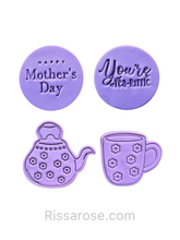 Load image into Gallery viewer, You are tea-riffic cookie cutter stamp happy mother's day teapot teacup