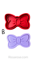 Load image into Gallery viewer, Bow Cookie Cutter Stamp ribbon Emma wiggle yellow bow Style