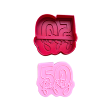 Load image into Gallery viewer, Number cookie cutter Letter combined birthday anniversary embosser 21 30 40 50 60 70 80