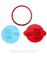 Load image into Gallery viewer, Best step dad ever stamp father's day cookie embosser