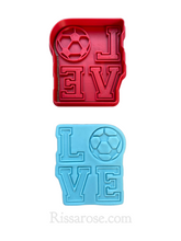 Load image into Gallery viewer, football soccer cookie cutter stamp world cup shoes jersey goal love love