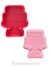 Load image into Gallery viewer, tired cake cookie cutter debosser annoucement easel wedding birthday cake