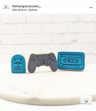 Load image into Gallery viewer, cassette game controllers cookie cutter and stamp - teen birthday music both