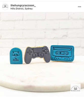cassette game controllers cookie cutter and stamp - teen birthday music both