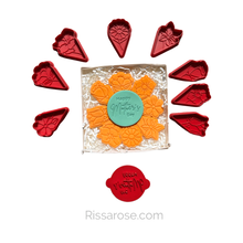 Load image into Gallery viewer, Mother's day flower platter cookie cutter embosser rose tulip cherry daisy