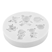 Load image into Gallery viewer, Mini Bear Silicone Mould love hat face full body
