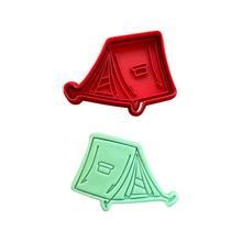 Load image into Gallery viewer, Camping Cookie Cutter Stamp Frying Pan Tent Tepee Campfire

