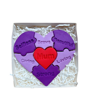 Load image into Gallery viewer, Mother's day puzzle cutter stamp Love Heart messages