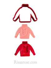 Load image into Gallery viewer, christmas ugly jumper cookie cutter reindeer rudolph sweater christmas in july
