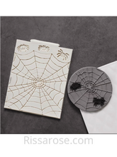 Load image into Gallery viewer, Halloween silicone mould Spider spiderweb web texture