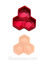 Load image into Gallery viewer, Honey theme Cookie Cutter Stamp honeycomb bee jar Winnie Fondant Embosser hexagonal