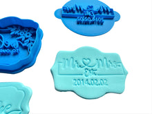 Load image into Gallery viewer, custom wedding cookie stamp - mr & mr est custom date, blank, or 2021 - welcome to our story