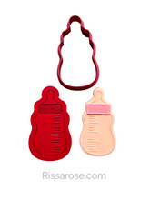 Load image into Gallery viewer, Baby bottle Cookie Cutters debosser baby shower personalized space