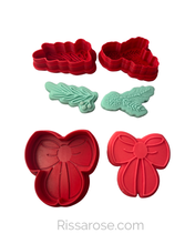 Load image into Gallery viewer, Christmas wreath Cookie Cutter Stamp Pine leaf Holly leaf Christmas bow