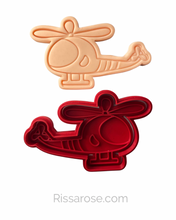 Load image into Gallery viewer, Transportation Road Signs Cookie Cutter Stamp Stop Sign Crossing Tree Airplane Parking Traffic light Ambulance Train