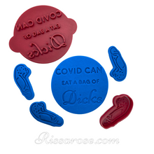 Load image into Gallery viewer, "covid can eat bag of d*icks" cookie stamp