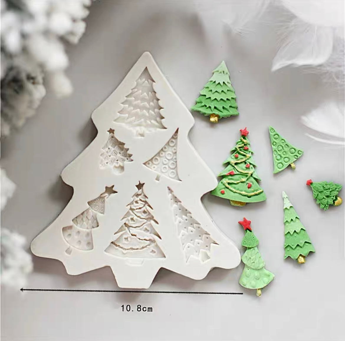 Christmas tree Silicone mould 6 different styles rissarosecookiecutter