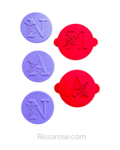 Load image into Gallery viewer, Floral alphabet cookie debossers mother's day letter