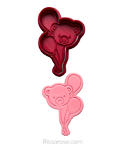 Load image into Gallery viewer, Bear Balloon Cookie Cutter Stamp baby shower birthday