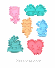 Load image into Gallery viewer, Animated Heart Themed Cookie Cutter Stamp Valentines day