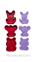 Load image into Gallery viewer, Australian animals cookie cutters and stamps - Koala wombat kangaroo platypus kookaburra Ibis