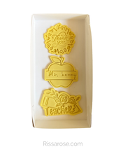 Load image into Gallery viewer, Teacher Pack 2 - Floral Cookie Cutter Stamp Apple Wreath Pencil Teacher