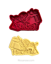 Load image into Gallery viewer, Teacher Pack 2 - Floral Cookie Cutter Stamp Apple Wreath Pencil Teacher