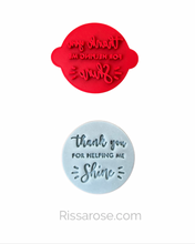 Load image into Gallery viewer, Teacher Cookie Cutter Stamp Sun thank you Shine
