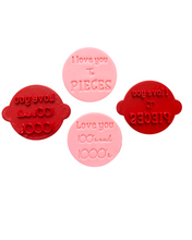 Load image into Gallery viewer, Love you Theme Cookie Cutter Stamp Love you 100's and 1000's  I love you to pieces
