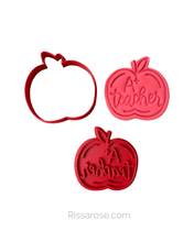 Load image into Gallery viewer, A+ Teacher Cookie Cutter Stamp Apple Pencil Teach