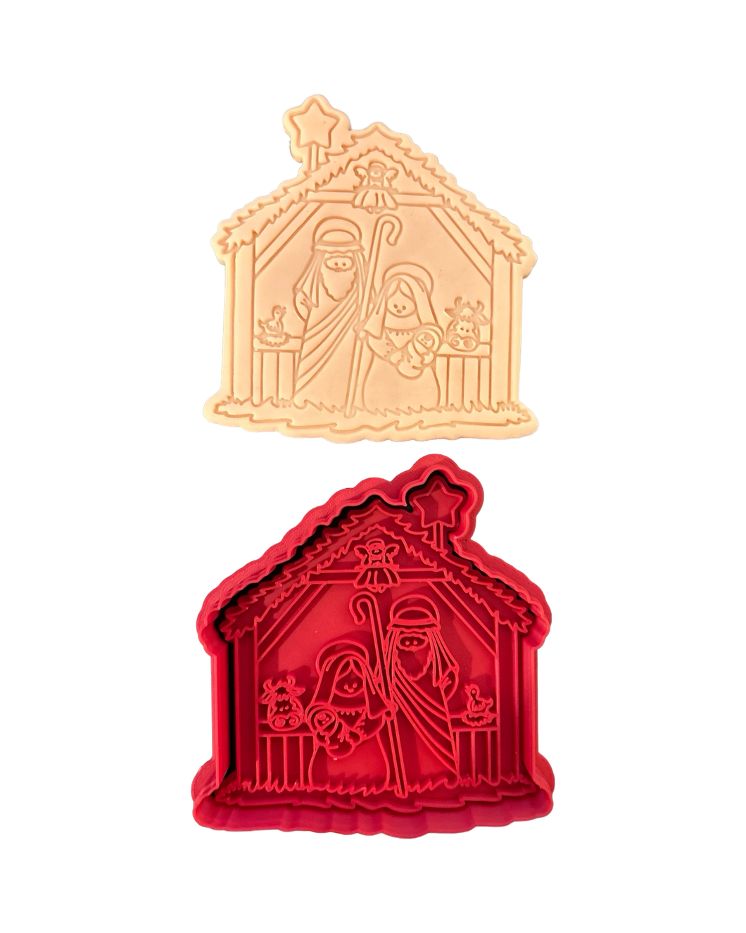 Christian Christmas Nativity Scene Cookie Cutter Stamp Merry Christmas Baby Jesus Cross