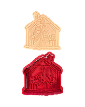 Load image into Gallery viewer, Christian Christmas Nativity Scene Cookie Cutter Stamp Merry Christmas Baby Jesus Cross
