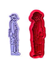 Load image into Gallery viewer, Anzac Day Cookie cutter Embosser Lest we forgot poppy Soldier Sun
