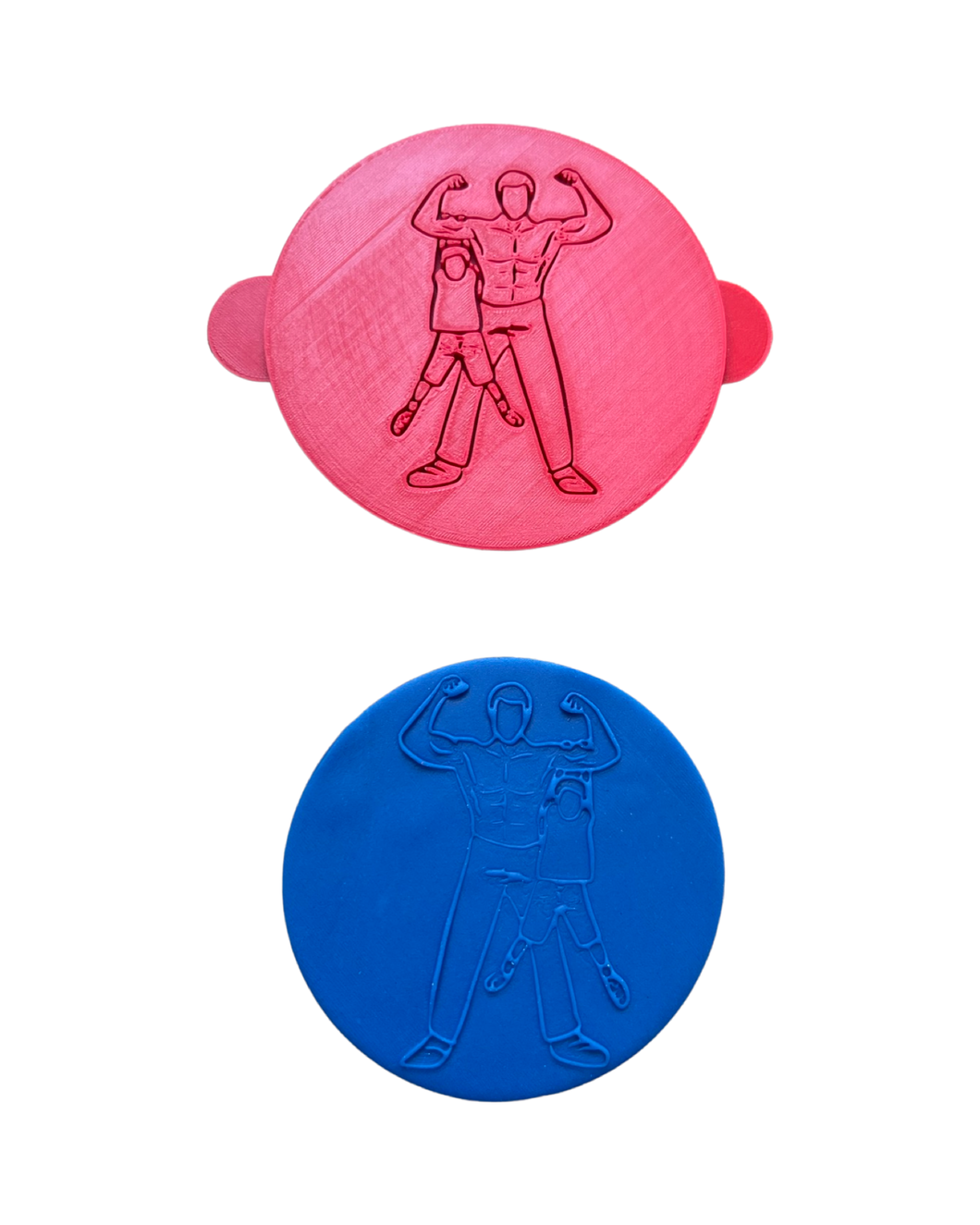 Father's day cookie stamps strong dad son play