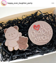 Load image into Gallery viewer, Love you bear much cookie cutters stamp daddy bear 2 tone stamp father&#39;s day
