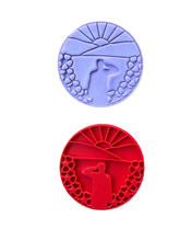 Load image into Gallery viewer, Anzac Day Cookie cutter Embosser Lest we forgot poppy Soldier Sun
