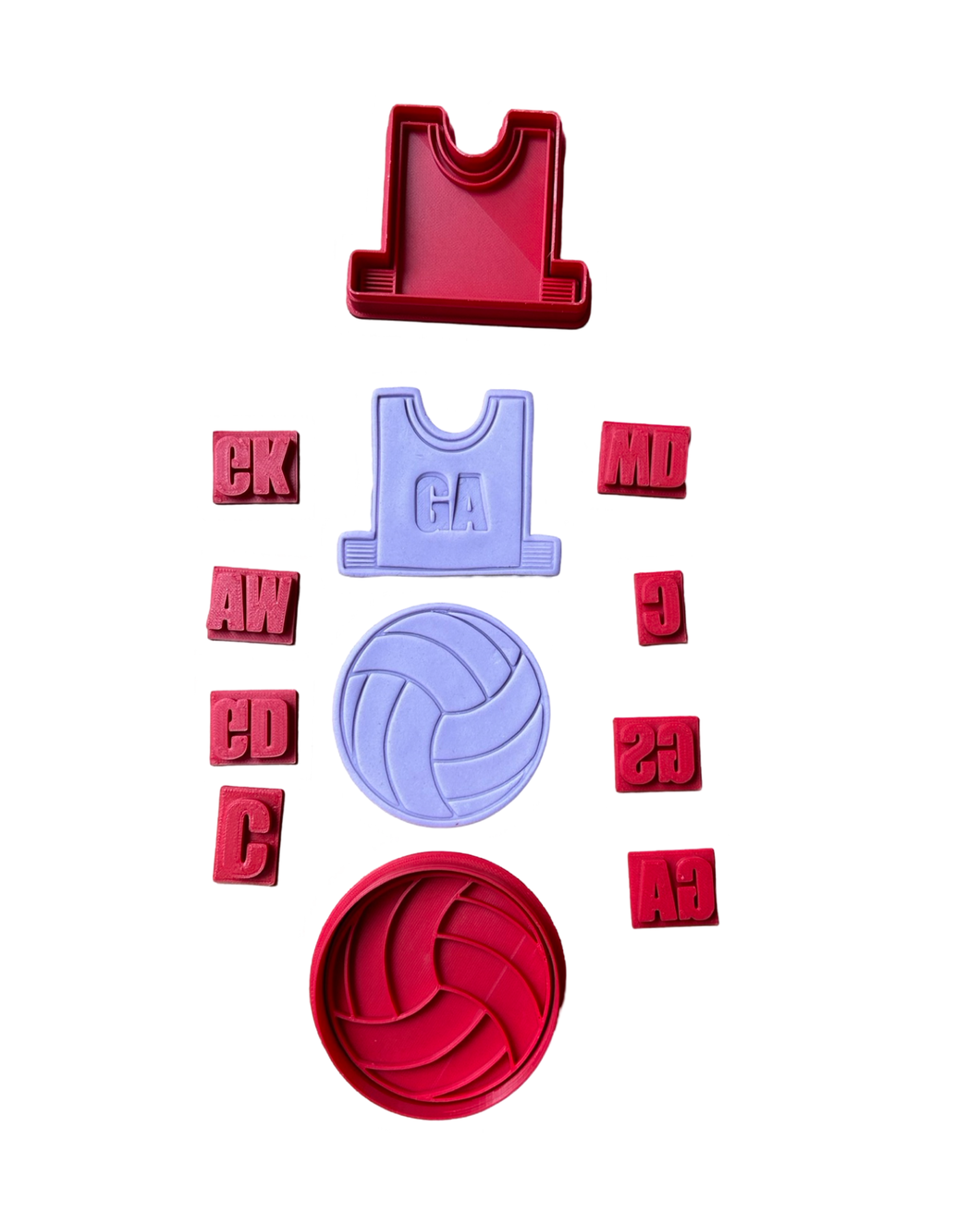 Netball bibs cookie cutter Sport Top Jersey position