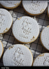 Load image into Gallery viewer, Custom Names Cookie Stamp Wedding Engagement date
