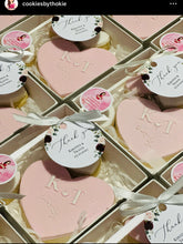 Load image into Gallery viewer, Custom initial cookie debosser floral Wedding Engagement name
