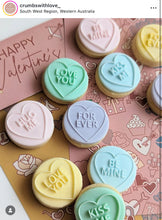 Load image into Gallery viewer, Traditional candy hearts cookie Debosser Valentine&#39;s day Cookie Cutter Stamp Love Heart conversation messages
