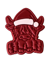 Load image into Gallery viewer, Christmas Highland cow Cookie Cutter Stamp
