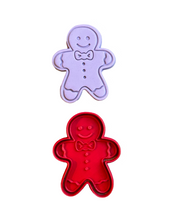 Load image into Gallery viewer, Christmas Cookie Cutter Stamp Fondant Embosser Santa Gingerbread Man Train Gift Bag Father Xmas
