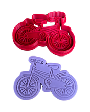 Load image into Gallery viewer, Bike Cookie Cutter Stamp Bicycle BMX High Wheel Bike Motorbike Scooter Fondant Embosser Cake Tool
